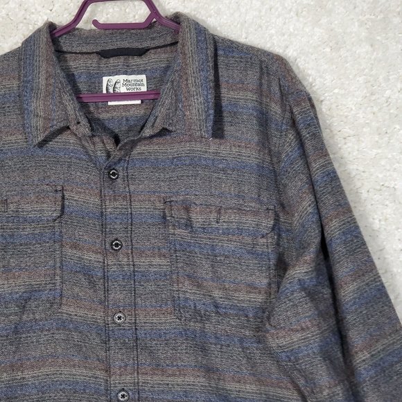 Marmot Mountain Works Shirt Mens Extra Large Flannel Button Up Long Sleeve - Picture 2 of 9